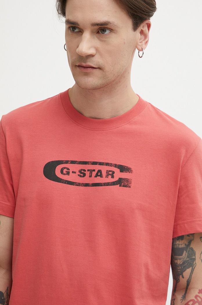 Odzież G-Star t-shirt bawełniany D24365.336 różowy
