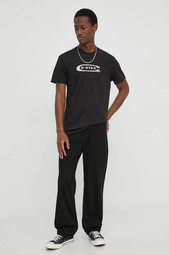G-Star t-shirt bawełniany D24365.336 czarny SS24
