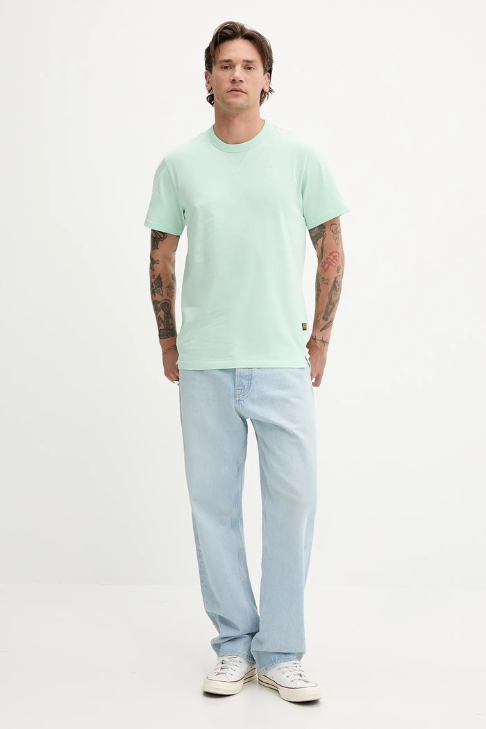 G-Star Raw t-shirt bawełniany Nifous D24449.336 zielony AW25
