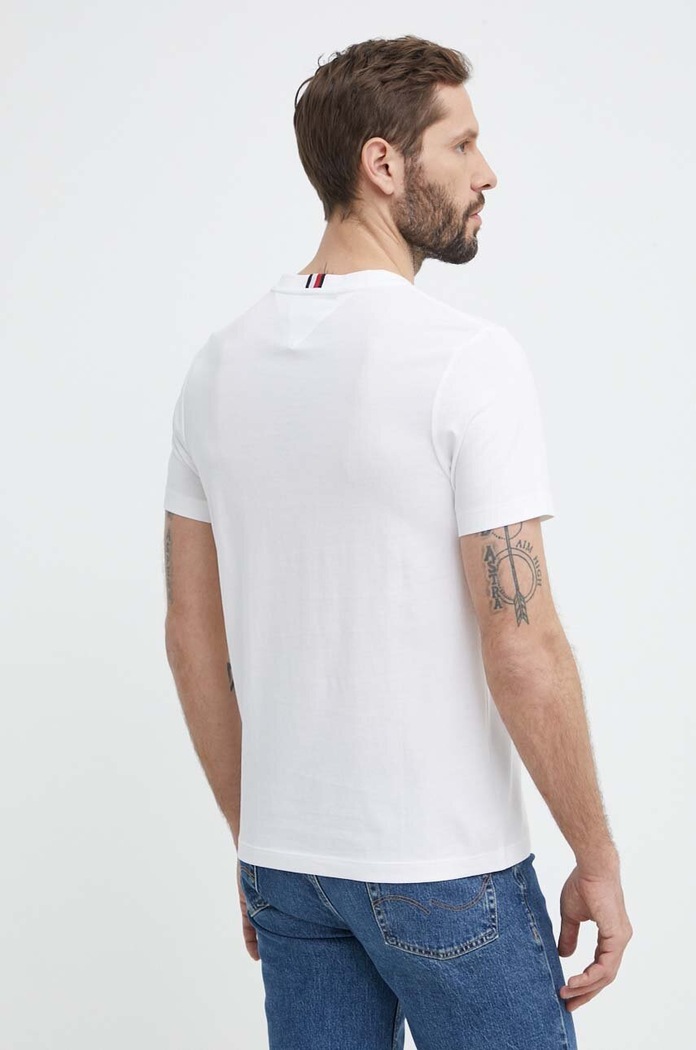 Дрехи Памучна тениска Tommy Hilfiger MW0MW34429 бежов