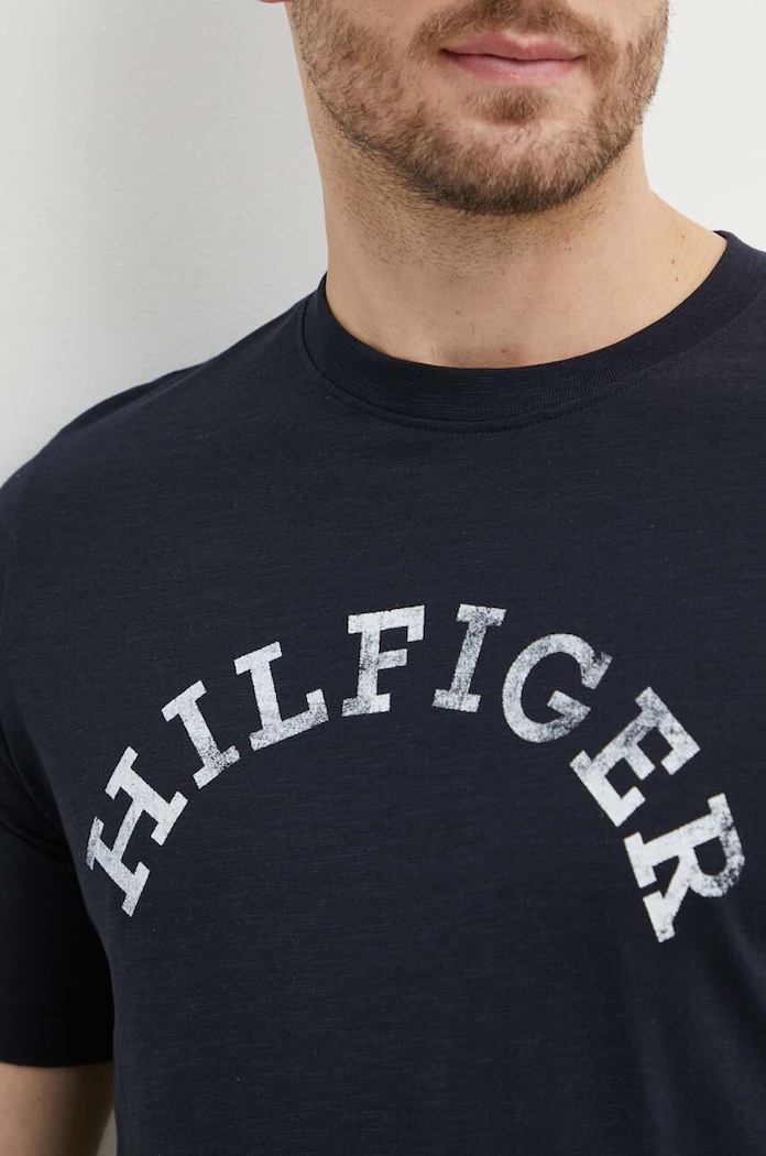 Tommy Hilfiger t-shirt bawełniany MW0MW34432 granatowy