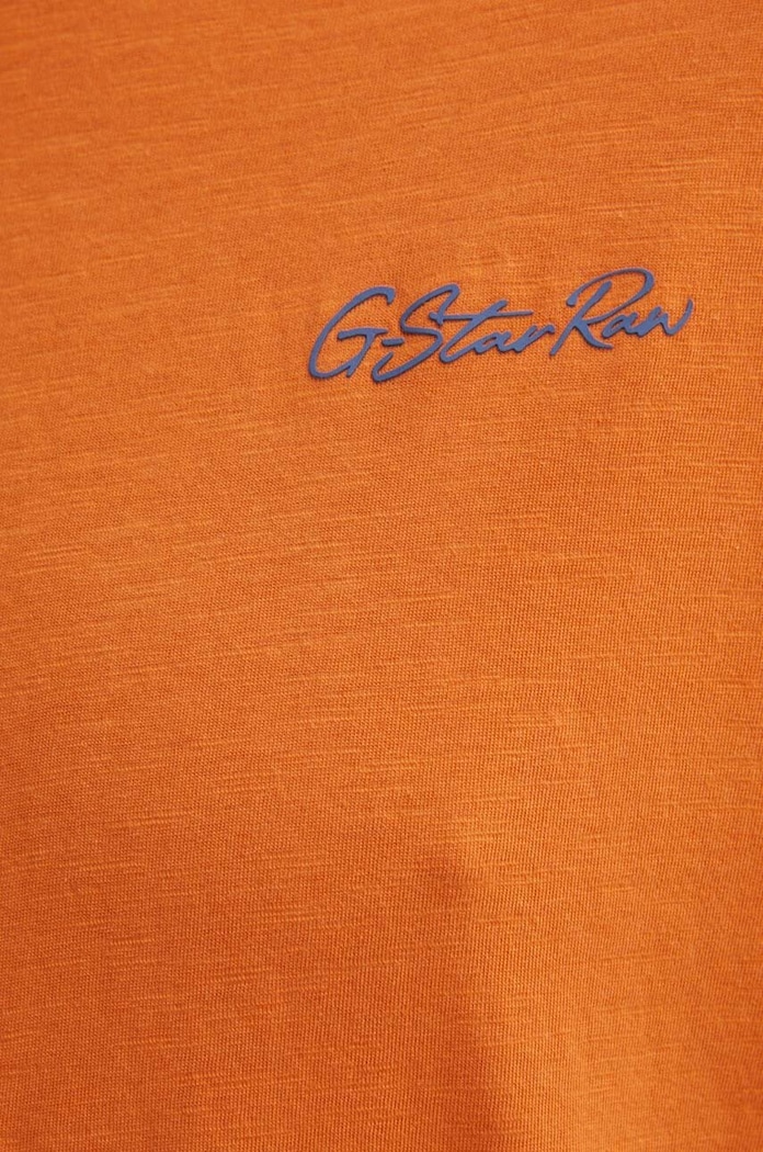 G-Star t-shirt bawełniany D24431.C372 pomarańczowy