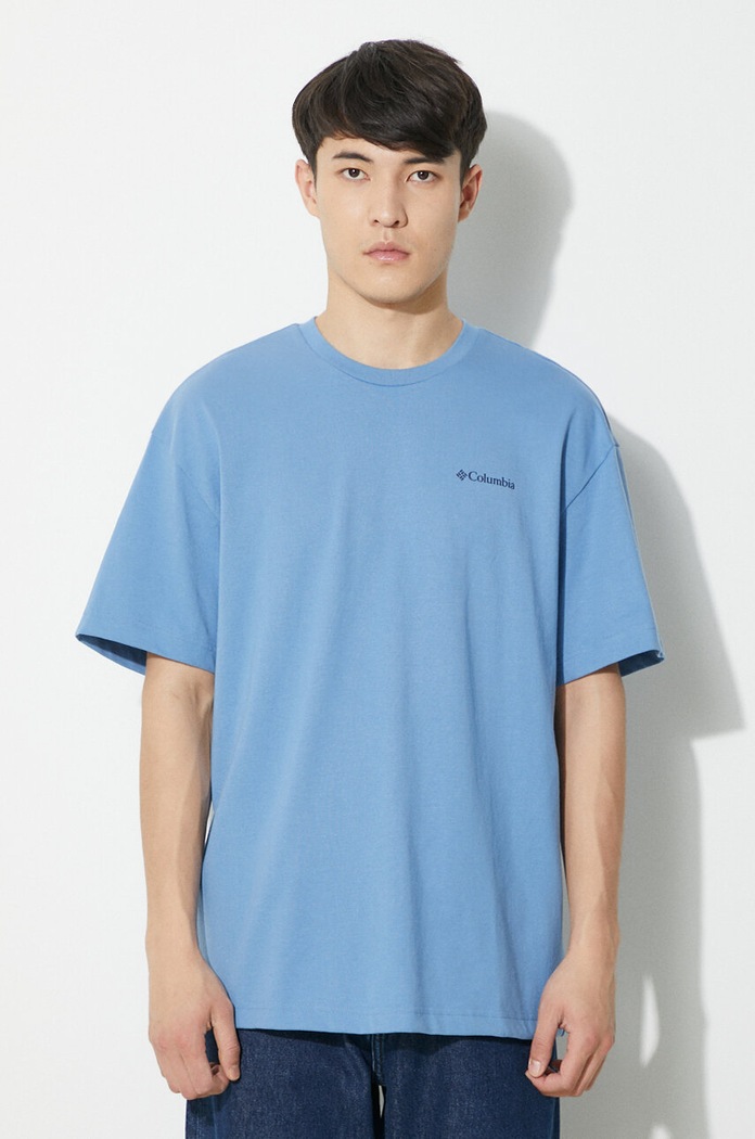 Abbigliamento Columbia t-shirt Burnt Lake 2071711 blu