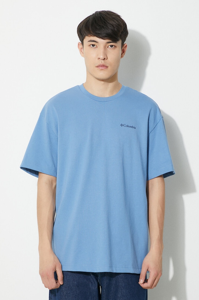Abbigliamento Columbia t-shirt Burnt Lake 2071711 blu