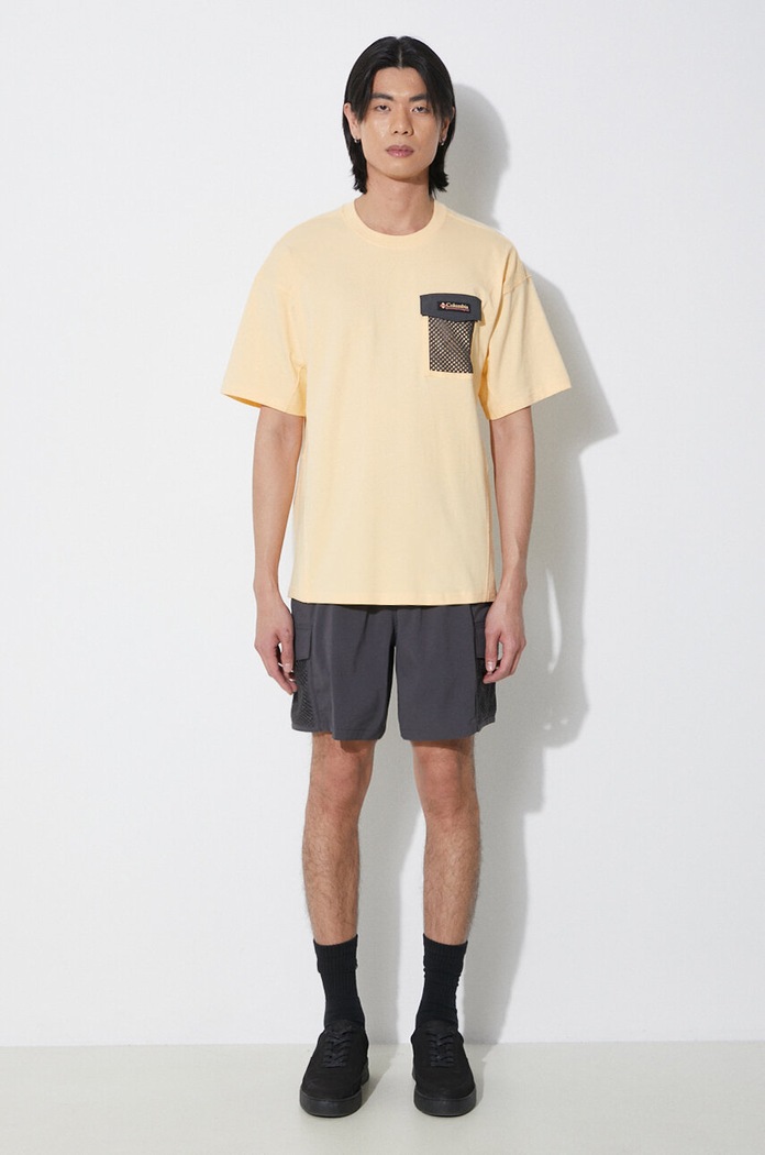 Bavlněné tričko Columbia Painted Peak 2074481 žlutá SS24