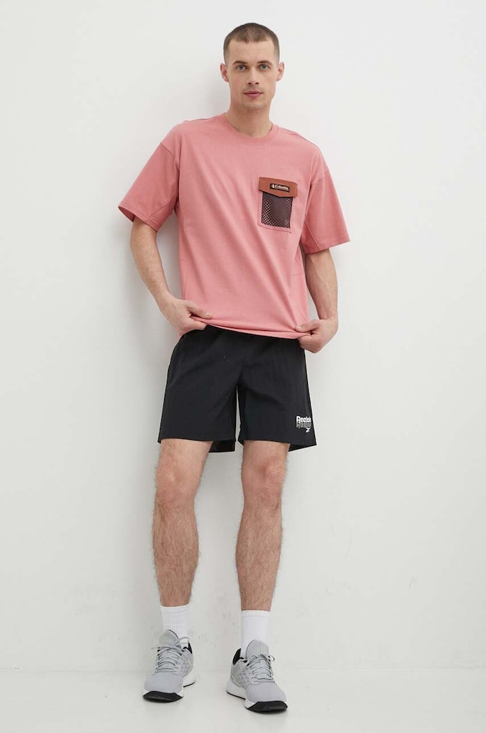 Βαμβακερό μπλουζάκι Columbia Painted Peak 2074481 ροζ SS24