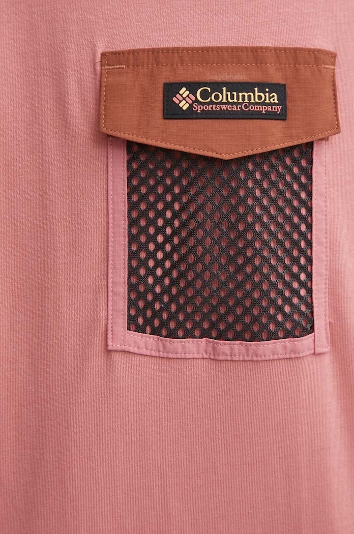 Βαμβακερό μπλουζάκι Columbia Painted Peak 2074481 ροζ