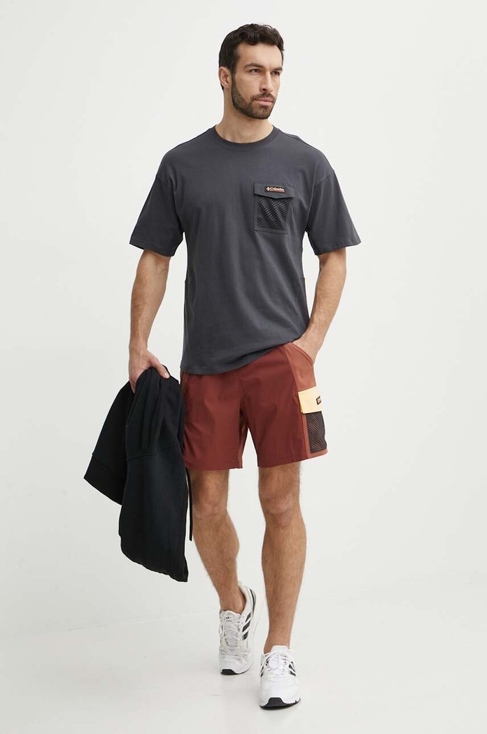 Памучна тениска Columbia Painted Peak 2074481 сив SS24