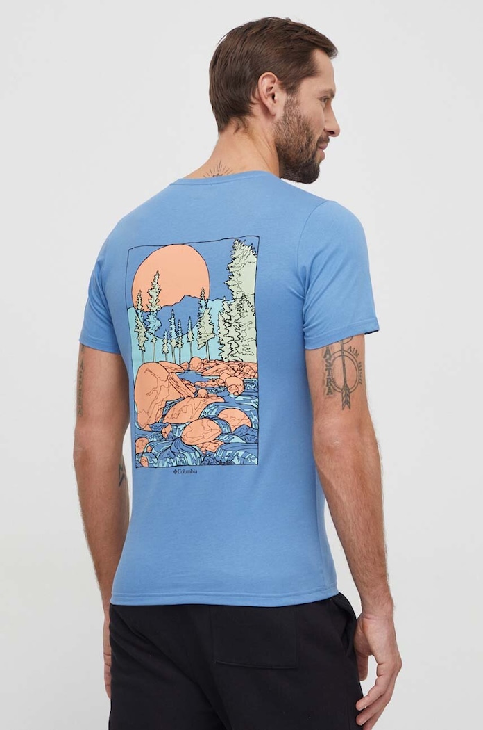 Columbia tricou din bumbac Rapid Ridge albastru 1934824.