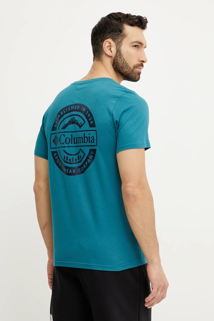 Памучна тениска Columbia Rapid Ridge стандартна тюркоазен 1934824.