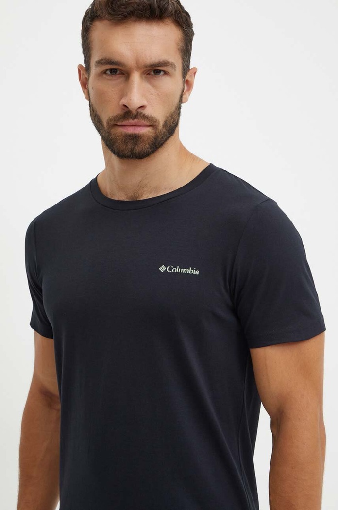 Odzież Columbia t-shirt bawełniany Rapid Ridge 1934824. czarny
