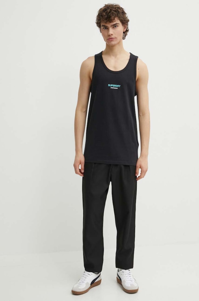 Superdry T-shirt bawełniany M6010802A.02A czarny SS24