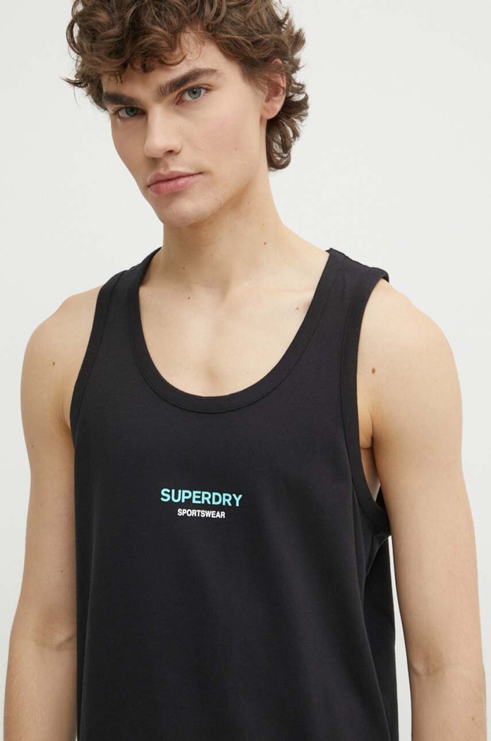 T-shirt bawełniany Superdry M6010802A.02A czarny