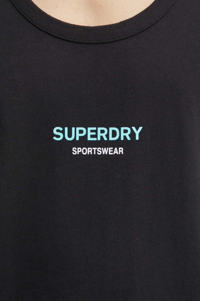 T-shirt bawełniany Superdry czarny M6010802A.02A