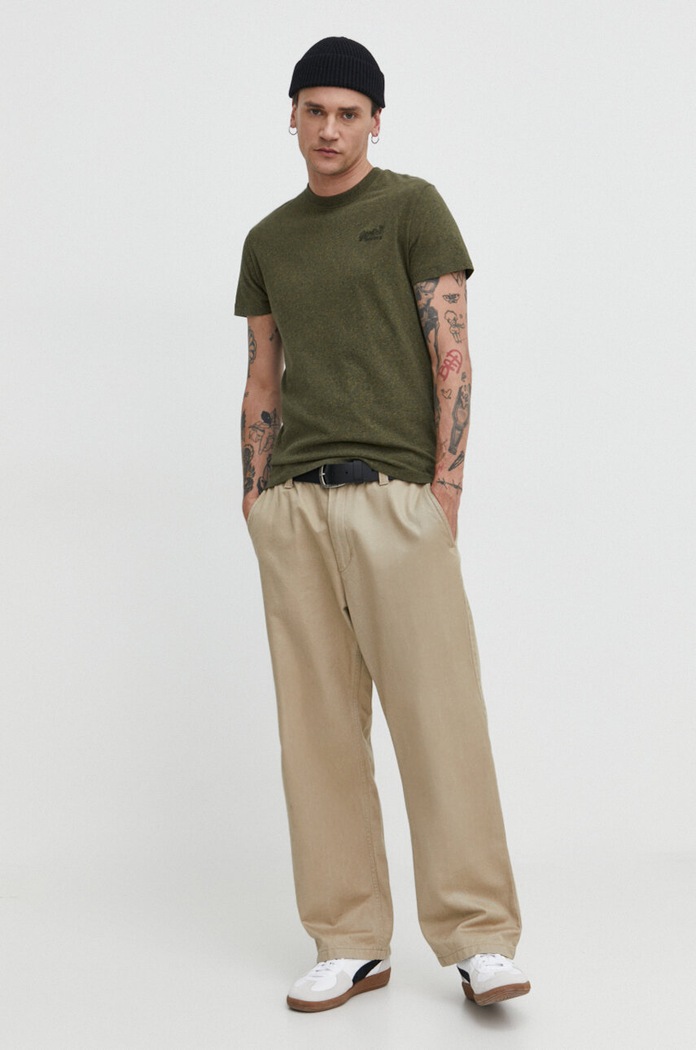 Superdry t-shirt bawełniany M1011245A.1BG zielony SS24