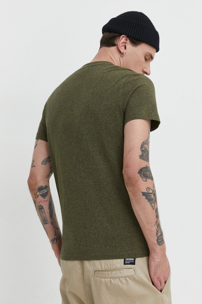 Odzież Superdry t-shirt bawełniany M1011245A.1BG zielony