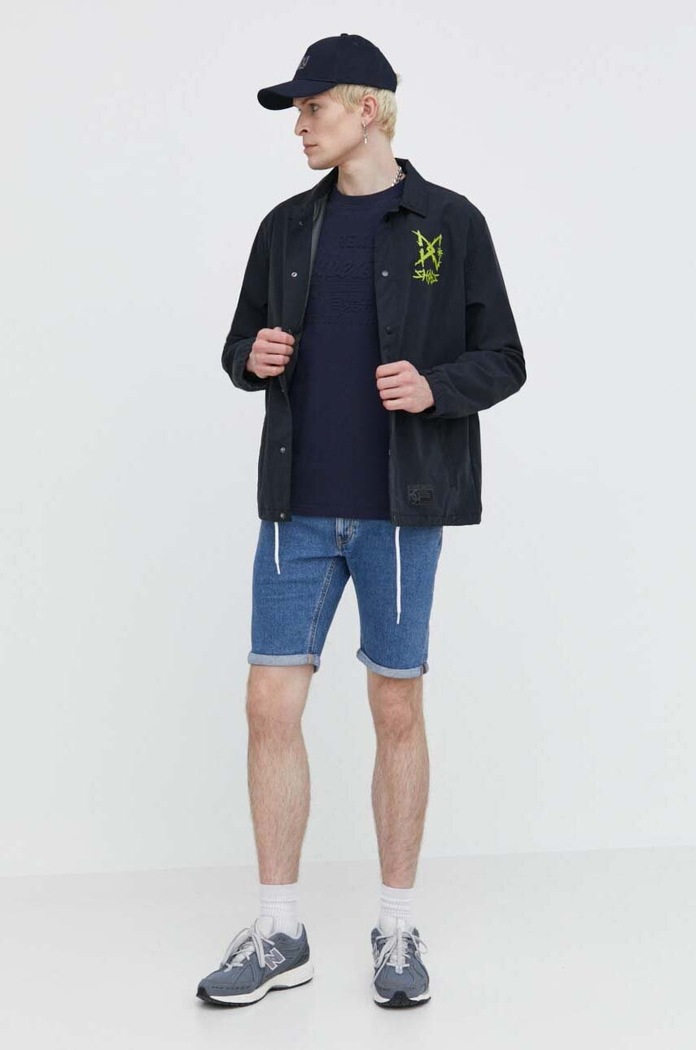 Superdry Bavlněné tričko Superdry M1011908A.09S námořnická modř SS24