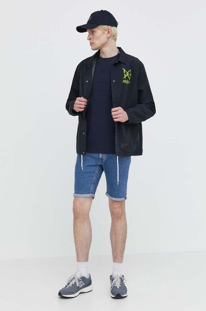 Superdry Bavlněné tričko Superdry M1011908A.09S námořnická modř SS24