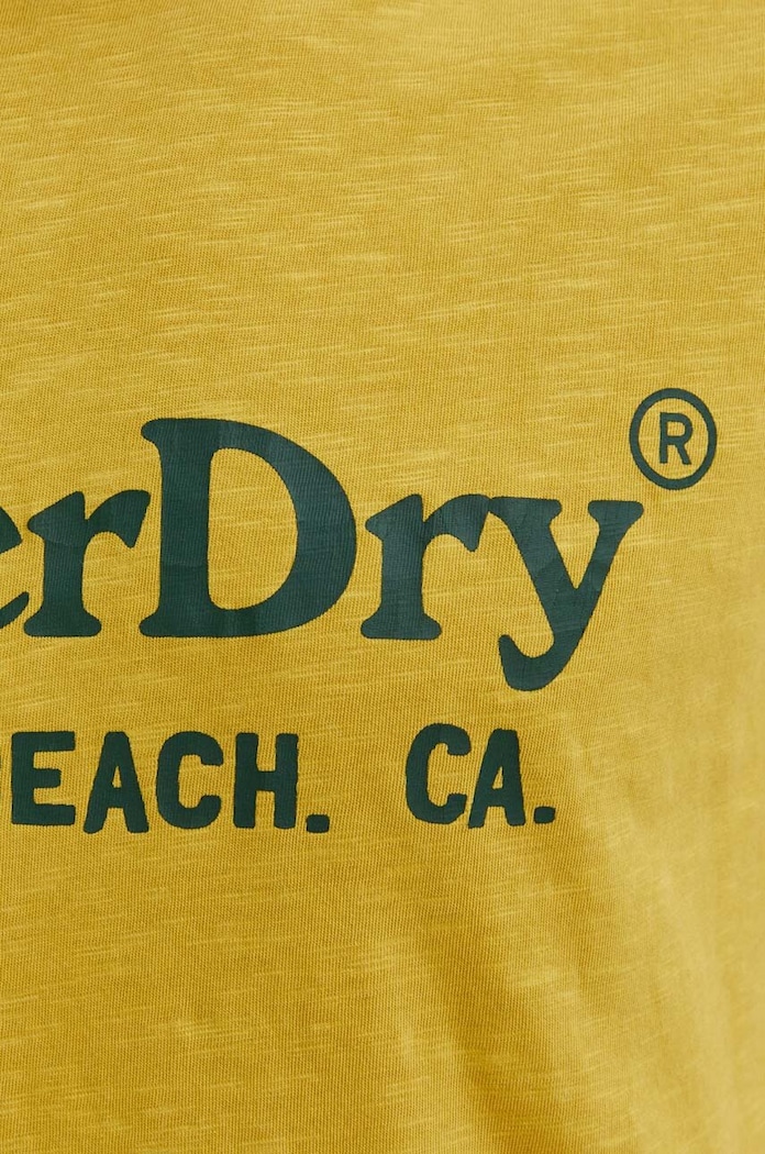 Superdry pamut póló M1011893A.2AX sárga