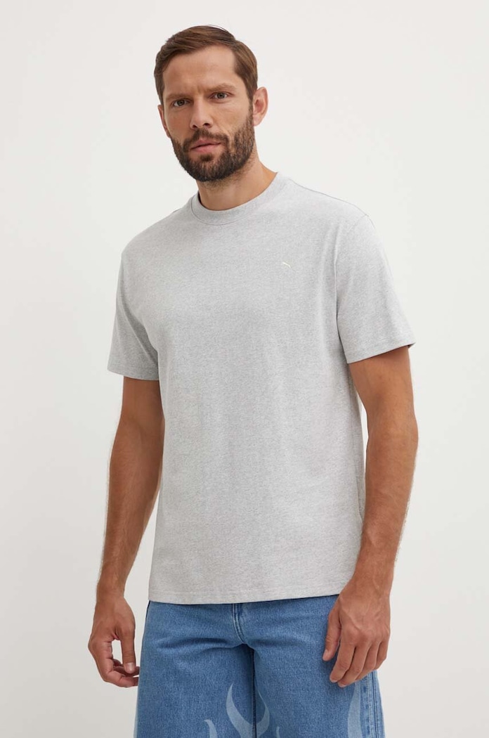 Puma t-shirt bawełniany MMQ bawełna szary 624009