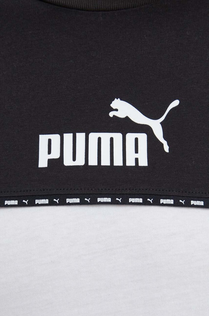 Βαμβακερό μπλουζάκι Puma 673341 λευκό