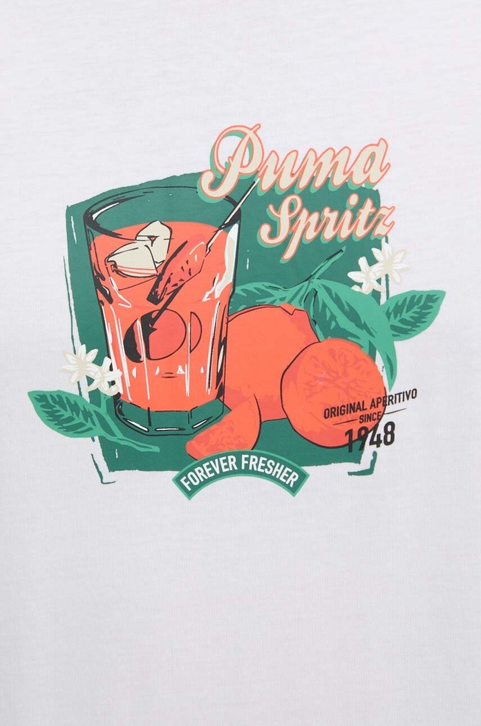 Βαμβακερό μπλουζάκι Puma 625414 μπεζ
