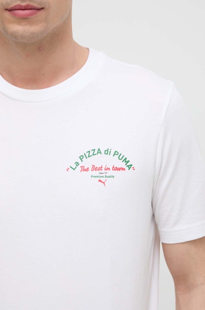Βαμβακερό μπλουζάκι Puma 625415 λευκό