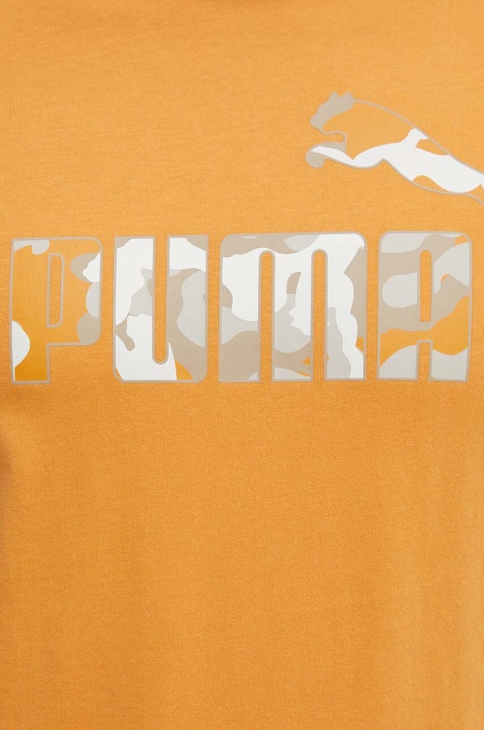 Βαμβακερό μπλουζάκι Puma πορτοκαλί 675942