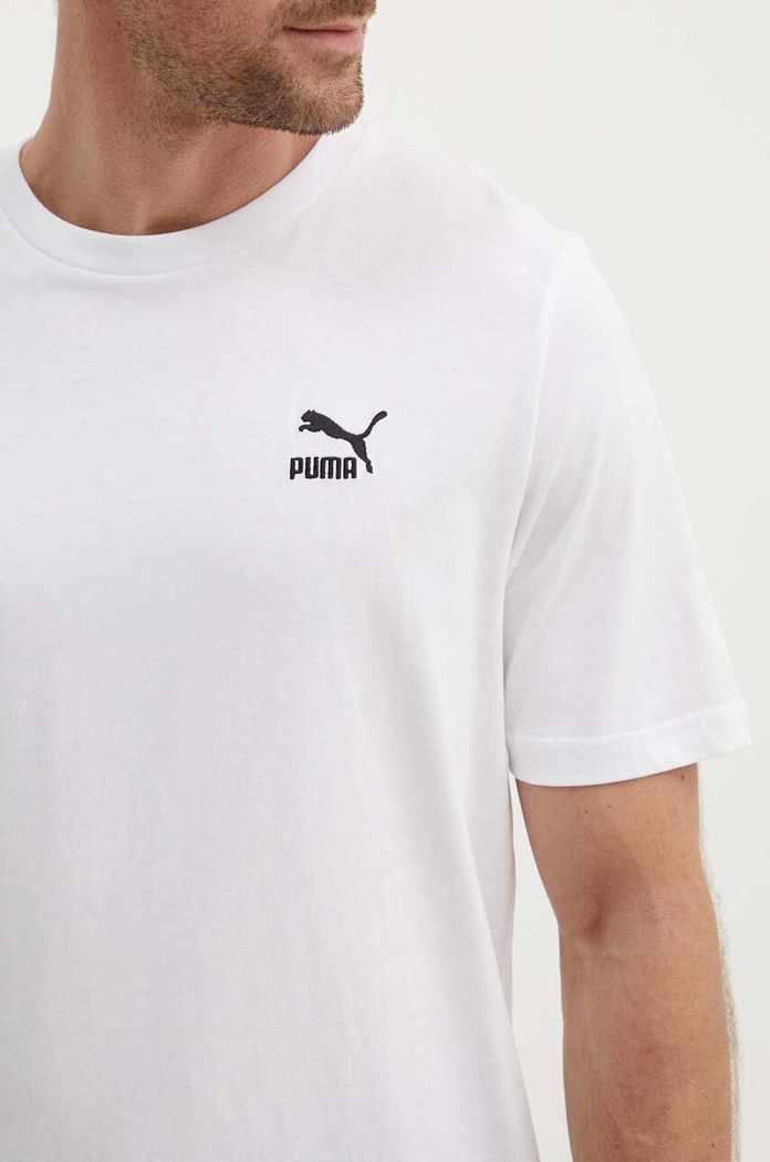 Bavlnené tričko Puma CLASSICS Small Logo Tee 679187 biela