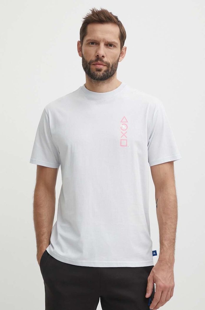 Puma tricou din bumbac PUMA X PLAYSTATION print gri 624694