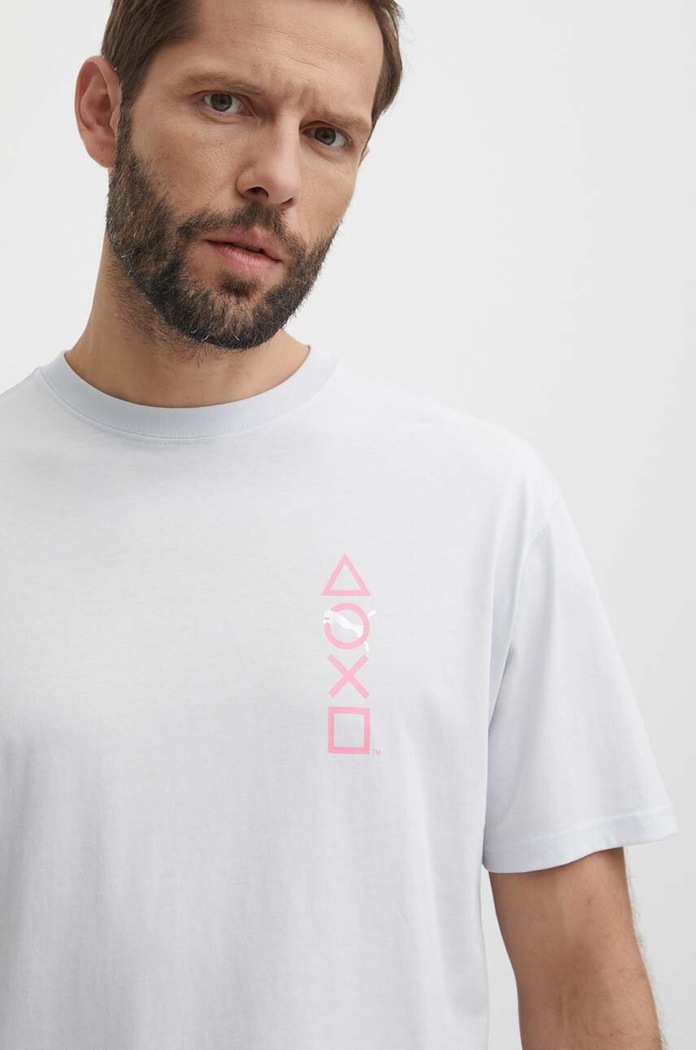 Puma tricou din bumbac PUMA X PLAYSTATION gri 624694