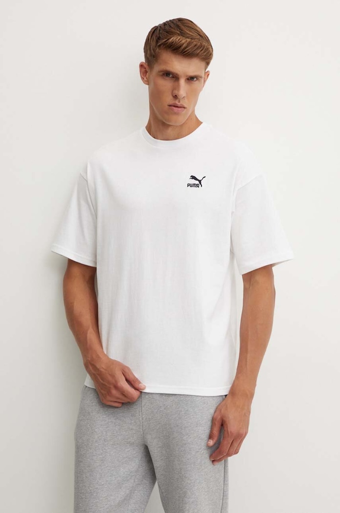 Памучна тениска Puma BETTER CLASSICS свободна бял 679188