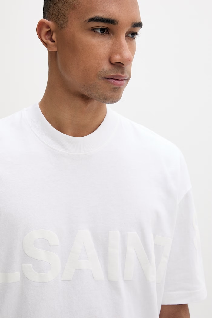 AllSaints tricou bărbătesc din bumbac BIGGY SS CREW bej MG512Z