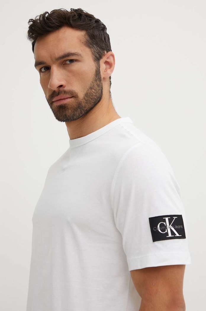 Oblečení Bavlněné tričko Calvin Klein Jeans J30J323484 béžová