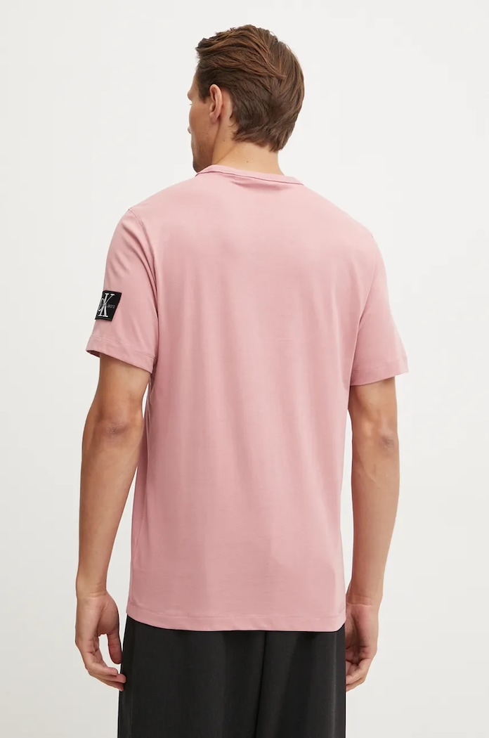 Oblačila Bombažna kratka majica Calvin Klein Jeans J30J323484 roza