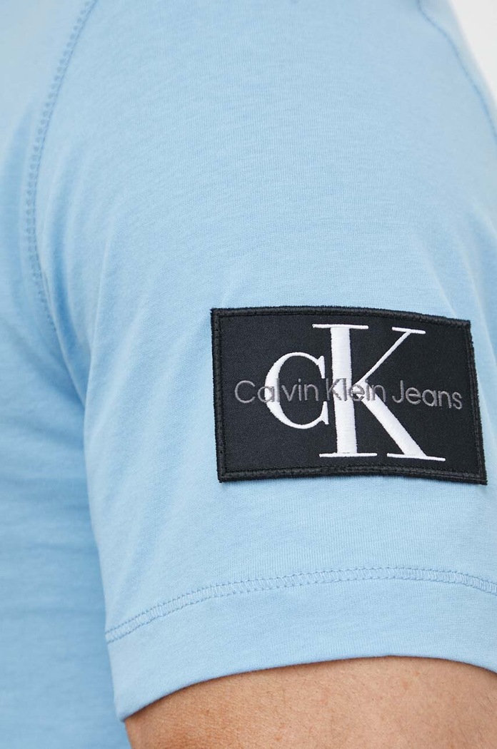 T-shirt bawełniany Calvin Klein Jeans J30J323484 niebieski