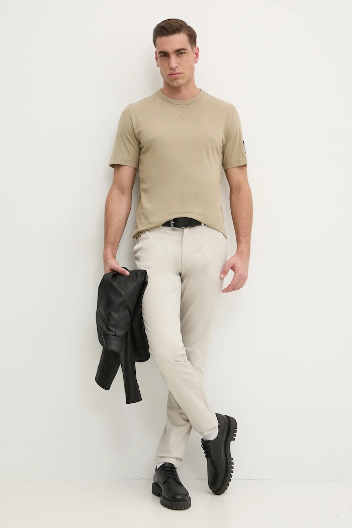 Βαμβακερό μπλουζάκι Calvin Klein Jeans J30J323484 πράσινο AA00