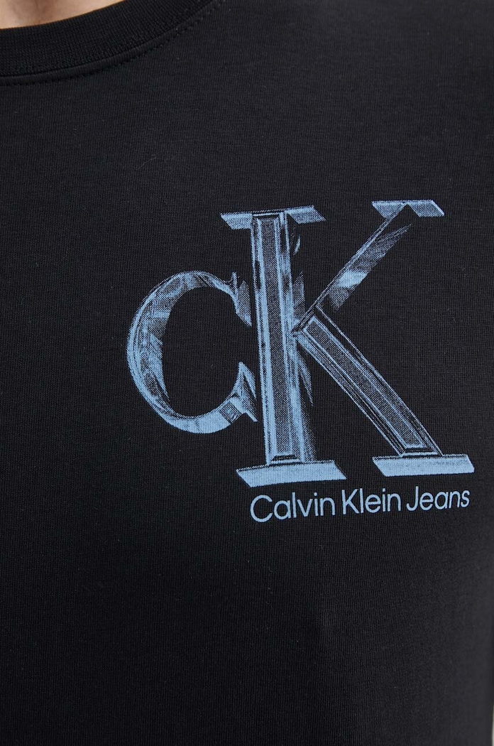 Calvin Klein Jeans tricou din bumbac negru J30J325498