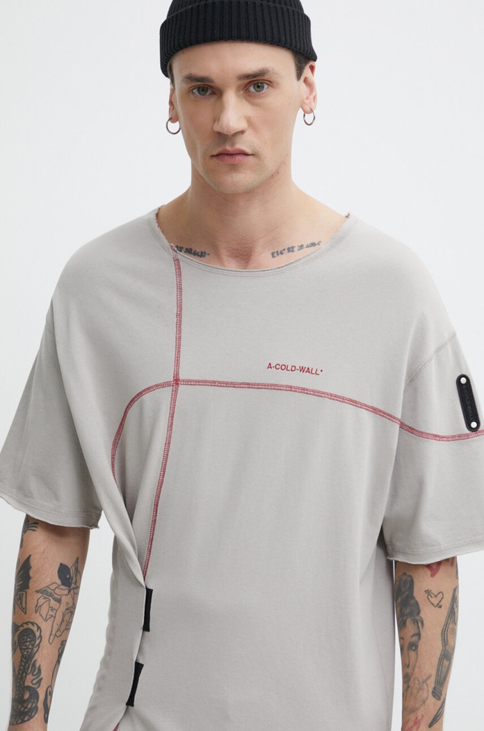 A-COLD-WALL* tricou din bumbac Intersect T-Shirt imprimeu bej ACWMTS179
