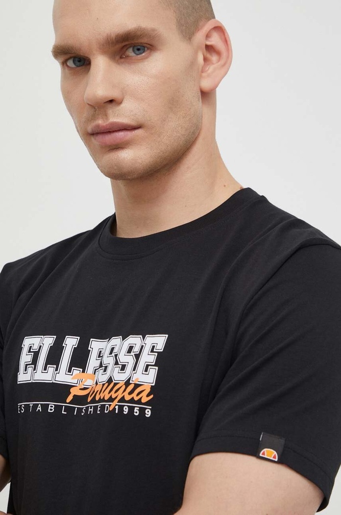 Bavlnené tričko Ellesse Zagda T-Shirt čierna SHV20122