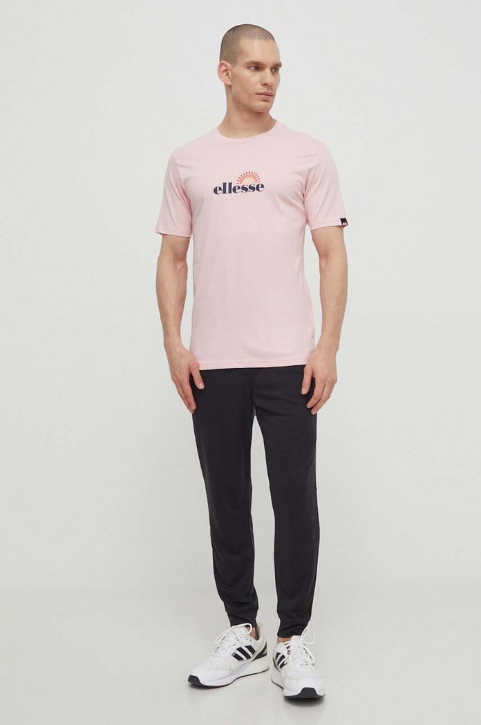 Βαμβακερό μπλουζάκι Ellesse Trea T-Shirt SHV20126 ροζ SS24