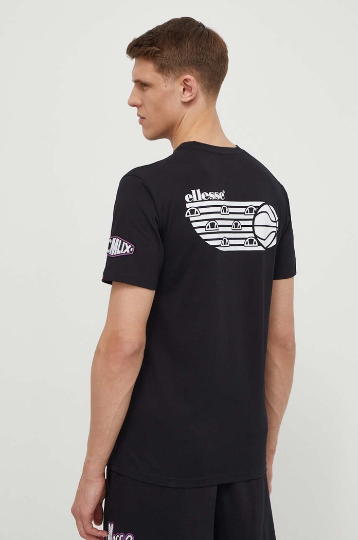 Ellesse pamut póló Boretto T-Shirt SHV20120 fekete SS24