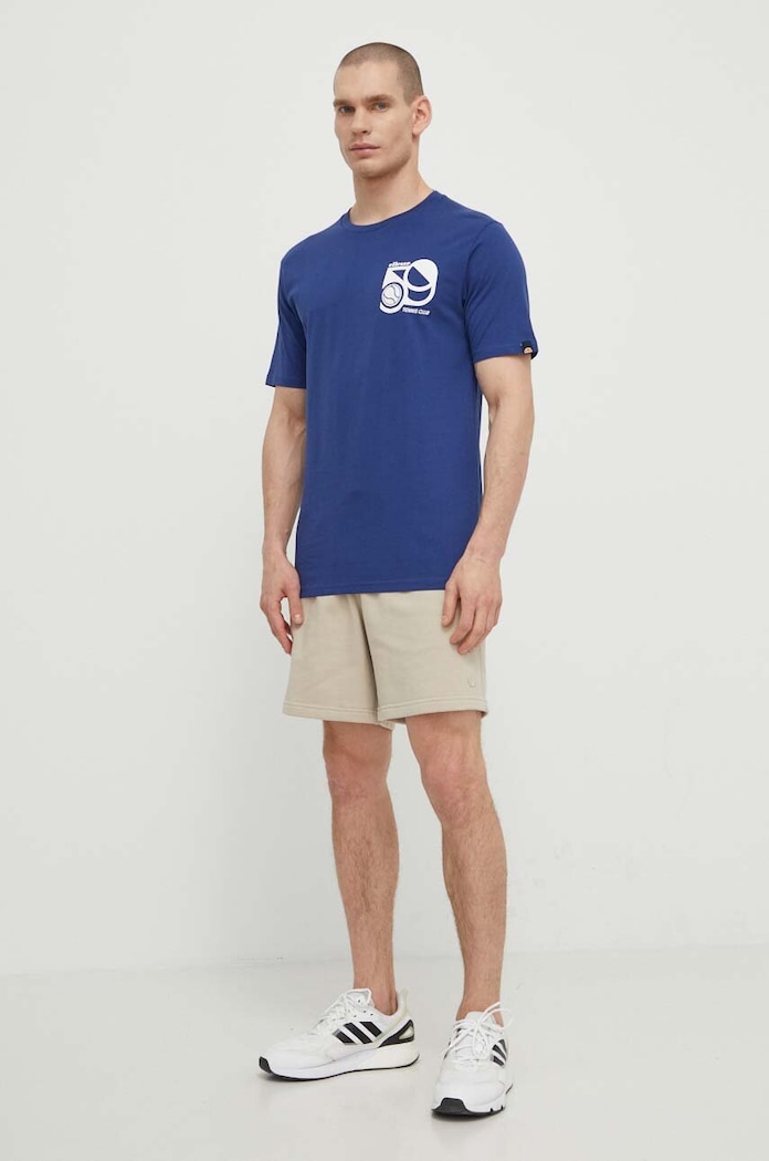 Ellesse t-shirt bawełniany Sport Club T-Shirt SHV20273 granatowy SS24