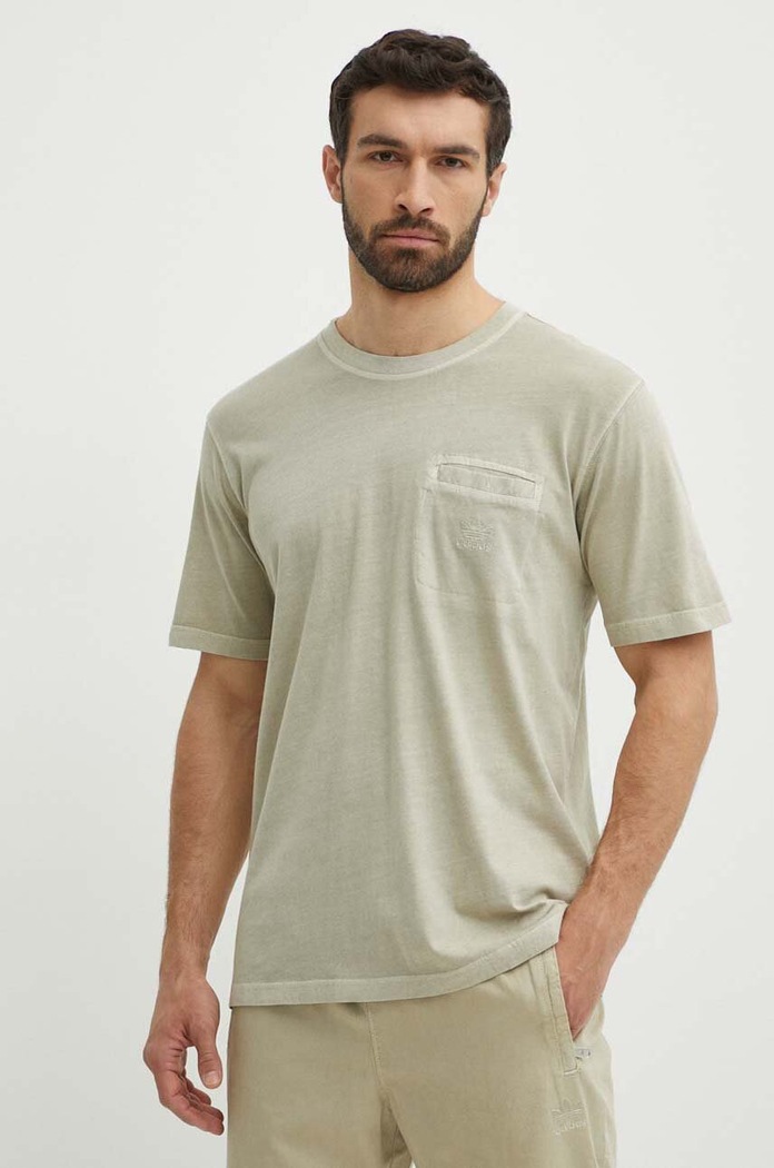 adidas Originals tricou din bumbac uni bej IS1763