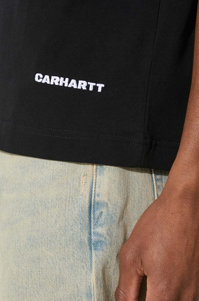 Carhartt WIP t-shirt in cotone S/S Link Script T-Shirt nero I031373.0D2XX
