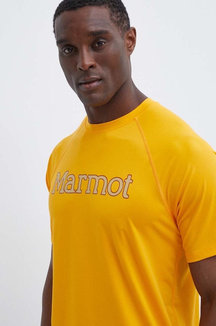Marmot t-shirt sportowy Windridge Graphic z elastanem żółty M14155