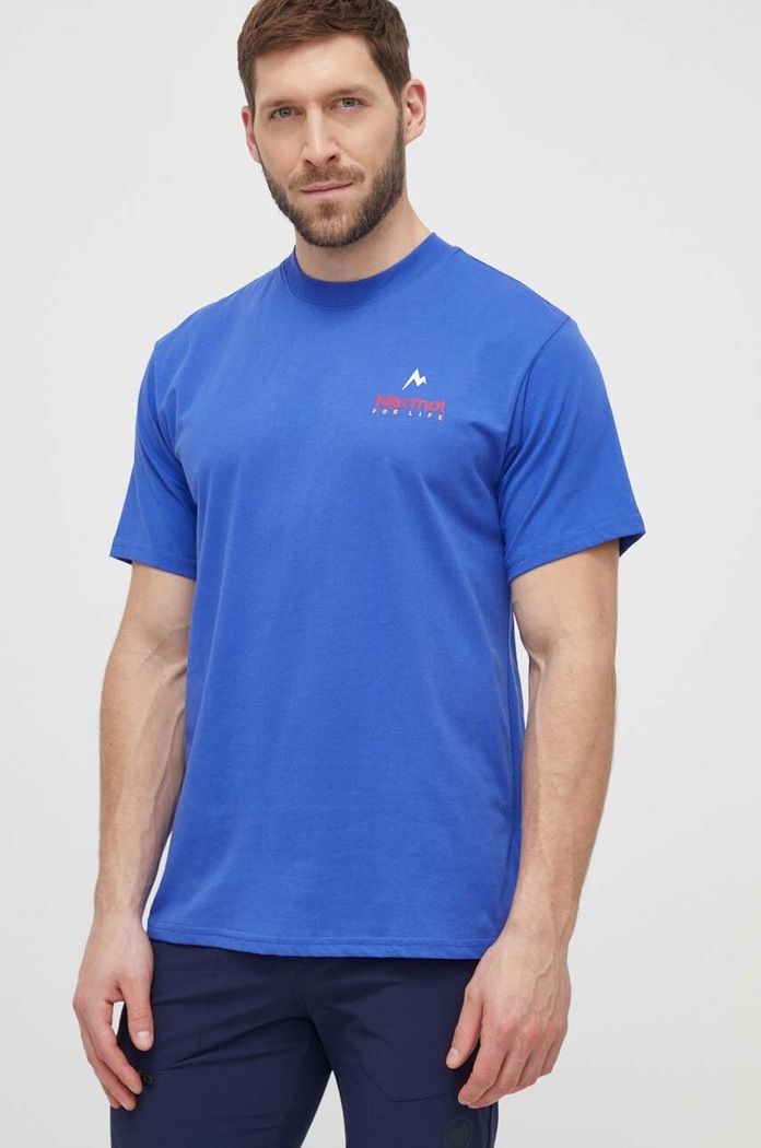 Marmot sportos póló Marmot For Life nyomtatásos kék M15345
