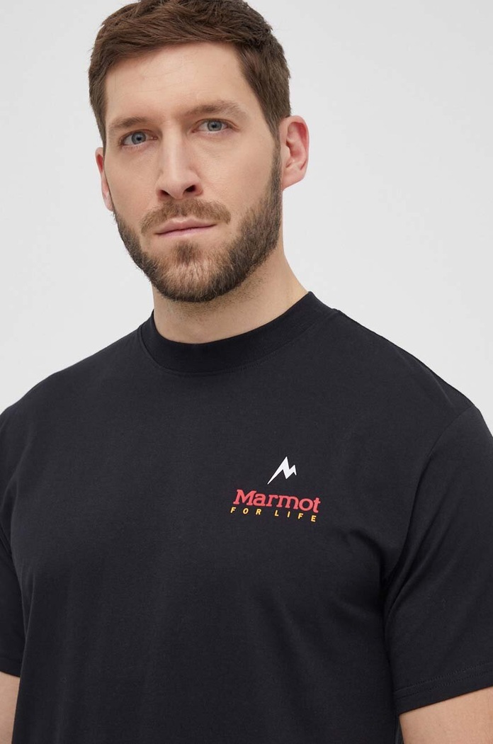 Marmot sportos póló Marmot For Life fekete M15345