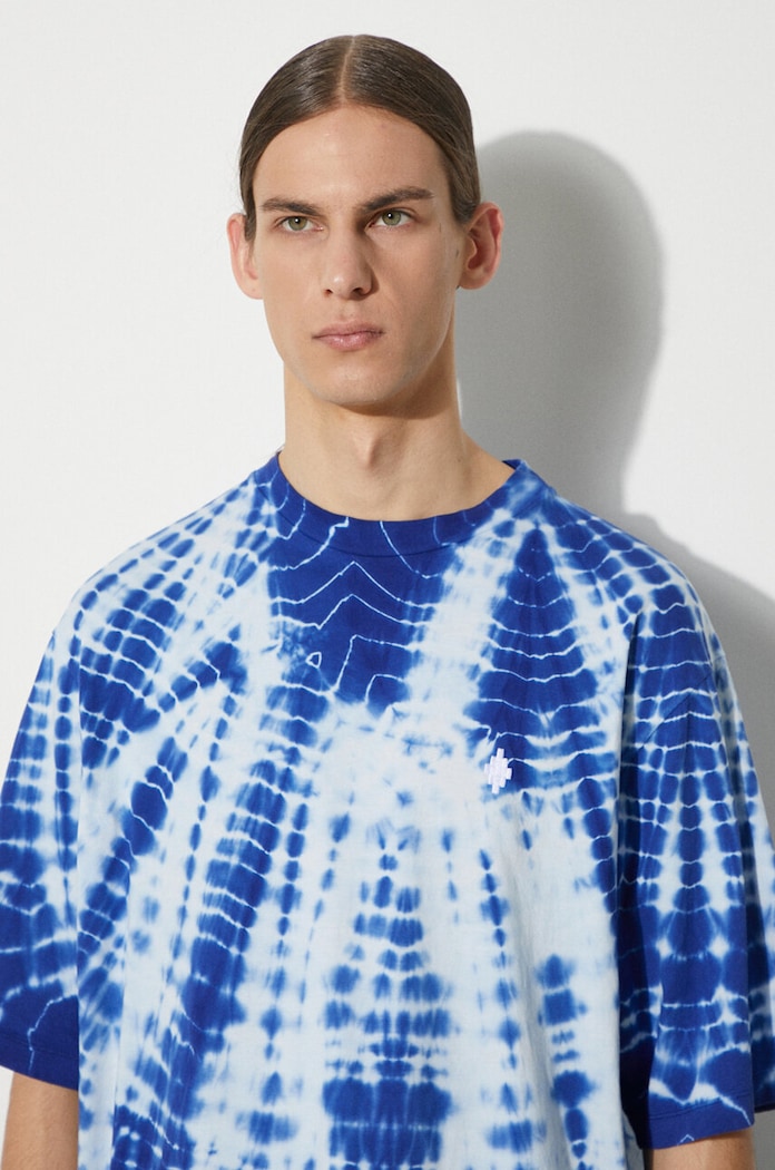 Bavlněné tričko Marcelo Burlon Aop Soundwaves Over Marcelo Burlon modrá CMAA054S24JER0044501