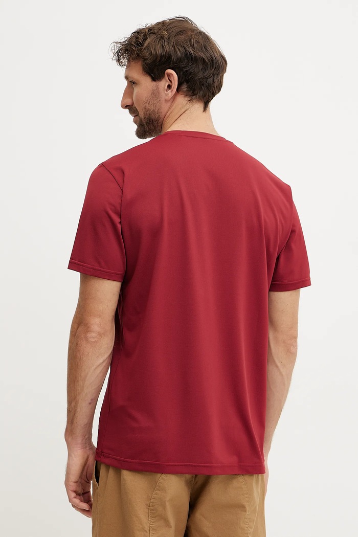 Oblečenie Jack Wolfskin trekingové tričko pánske Delgami 1809811 burgundské